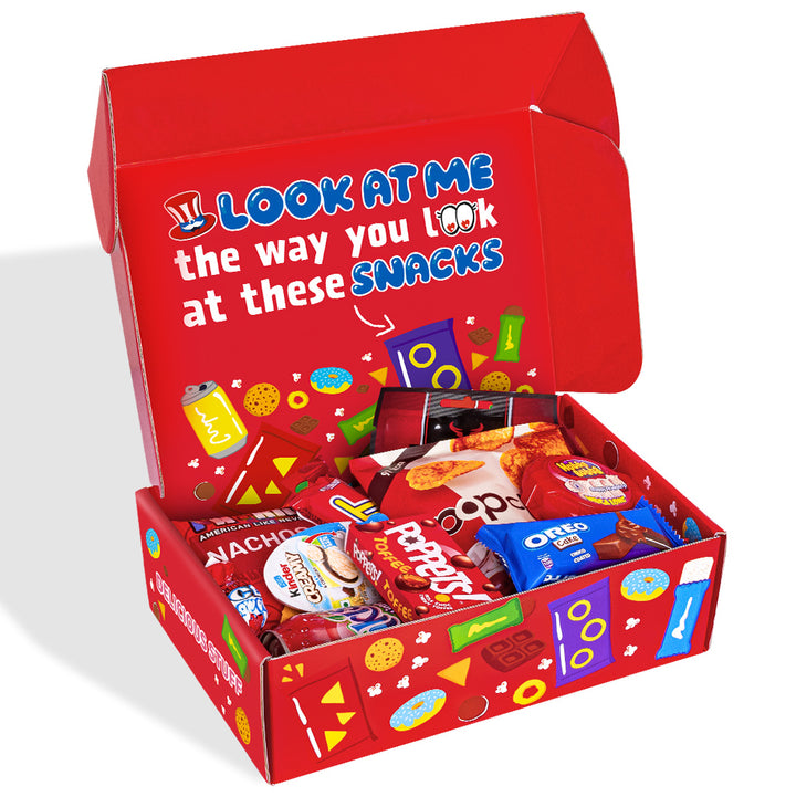 Snack Box "I love you", scatola a sorpresa da 20 snack dolci, salati e bevande