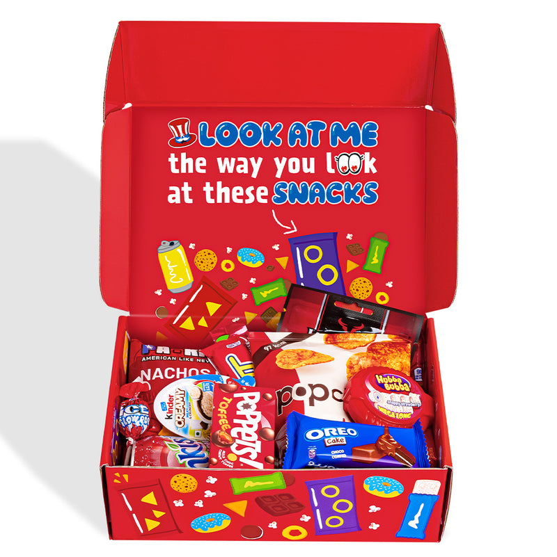 Snack Box “Love in a box”: scatola a sorpresa da 20 snack dolci, salati e  bevande – American Uncle