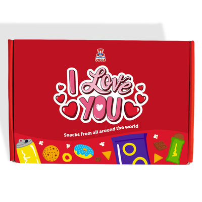 Snack Box “I love you”, scatola a sorpresa da 20 snack dolci, salati e bevande