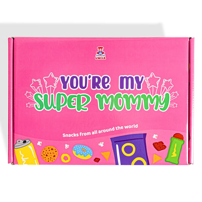 Snack box “Super Mommy”, scatola a sorpresa da 20 snack dolci, salati e bevande per la mamma
