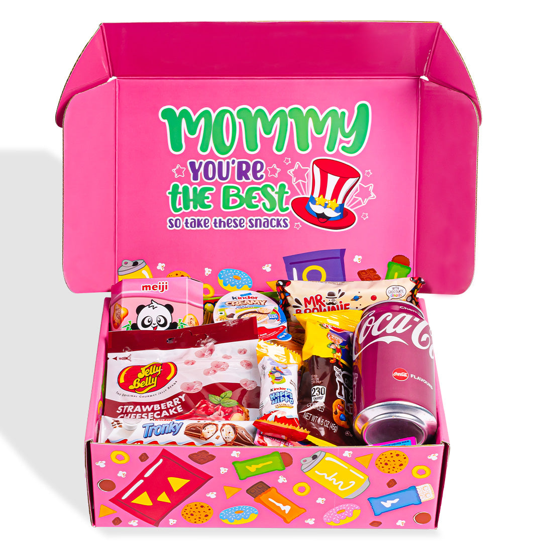 Snack box “Super Mommy”, scatola a sorpresa da 20 snack dolci, salati e bevande per la mamma