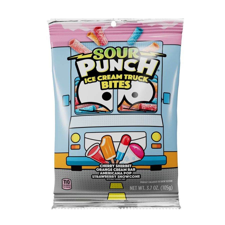 Sour Punch Ice Cream Truck Bites, caramelle gommose al gusto di ghiaccioli da 105g.