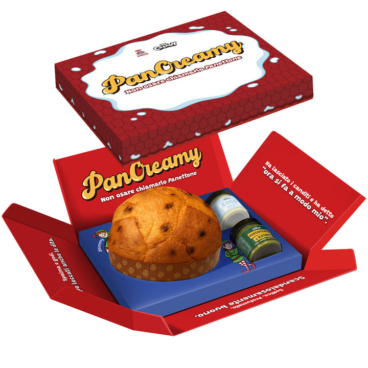 PanCreamy Choco Chunky, Panettone artigianale da 900g + Mr.Creamy Coconut e Pistacchio & Kataifi da 200 g