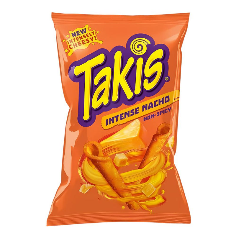 Confezione da 90g di riccioli di mais al gusto di formaggio Takis.