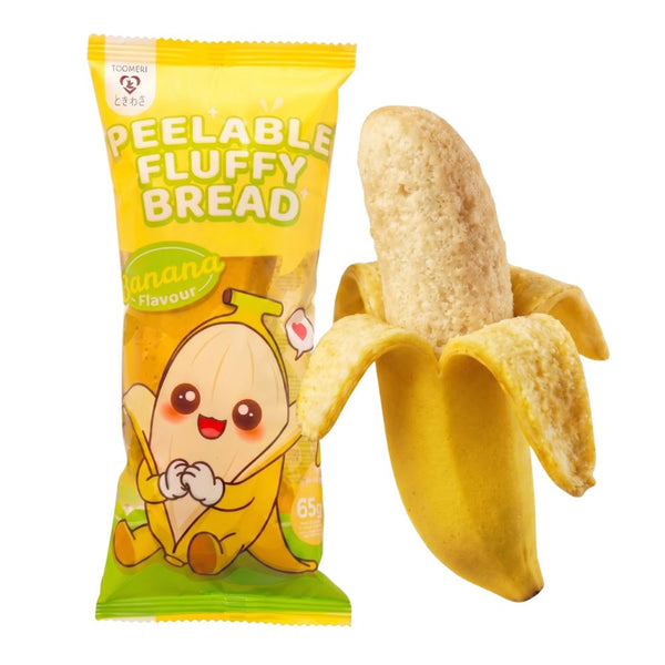 Tokimeki Peelable Fluffy Bread Banana Flavor, pane sbucciabile a forma e al gusto di banana da 65g