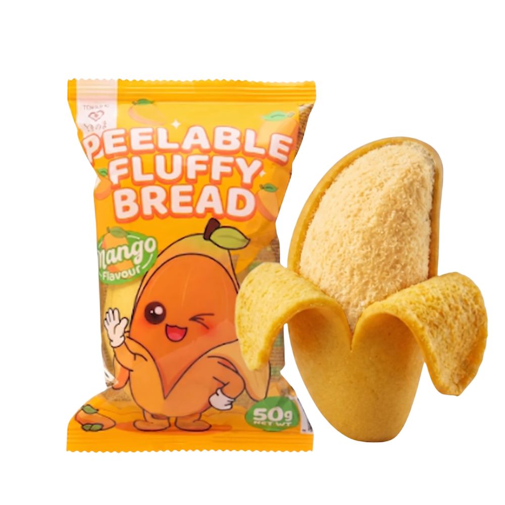 Tokimeki Peelable Fluffy Bread Mango Flavour, pane sbucciabile a forma e al gusto di mango da 50g