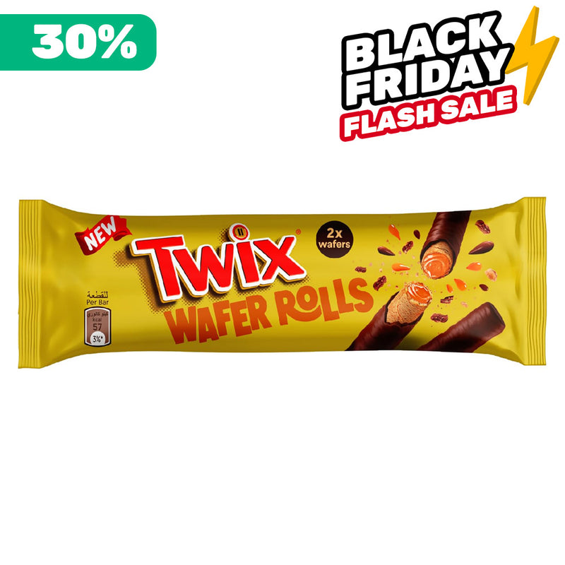 Twix Wafer Rolls, wafer arrotolato ricoperto di cioccolato e ripieno di caramello da 22,5g