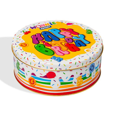 Wunnie Bucket “Happy Birthday”, latta di caramelle gommose da comporre con i gusti preferiti del festeggiato - 2 kg