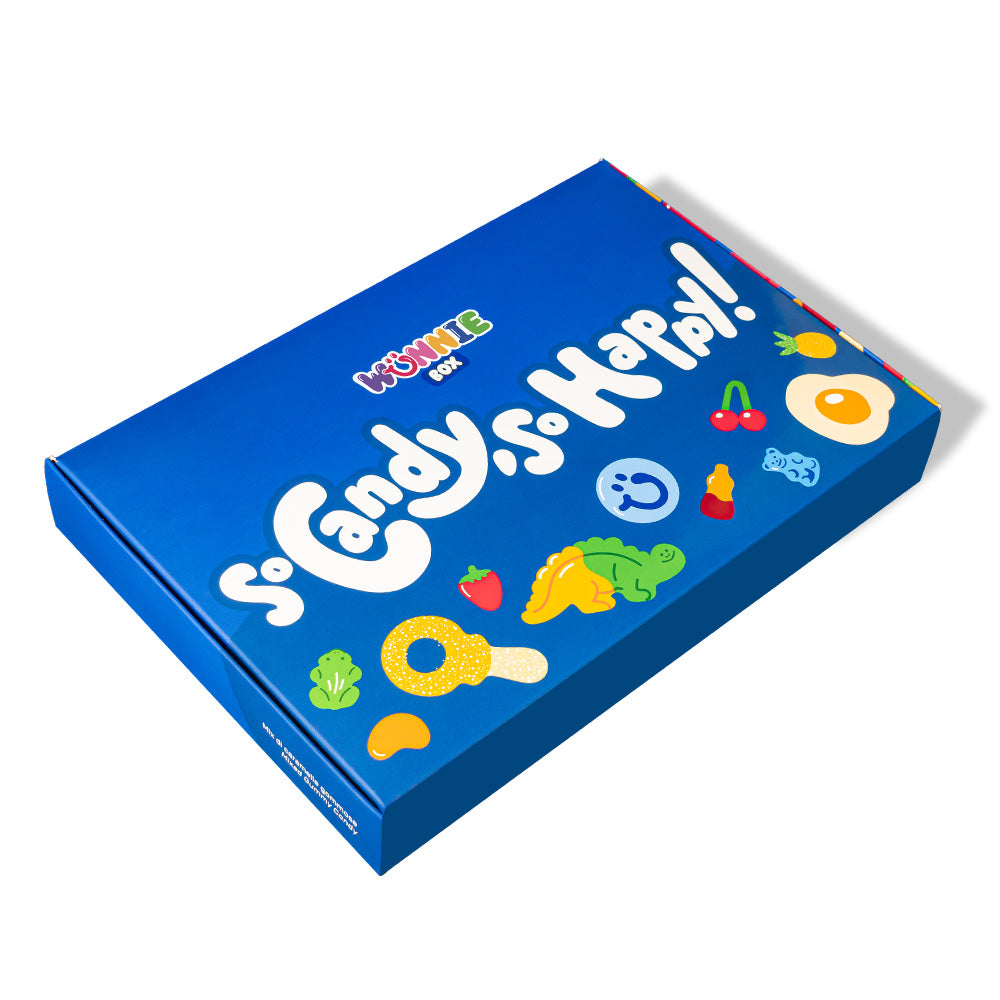 Wunnie box Blue "So Candy, So Happy", scatola di caramelle gommose da comporre con i tuoi gusti preferiti - 1 kg
