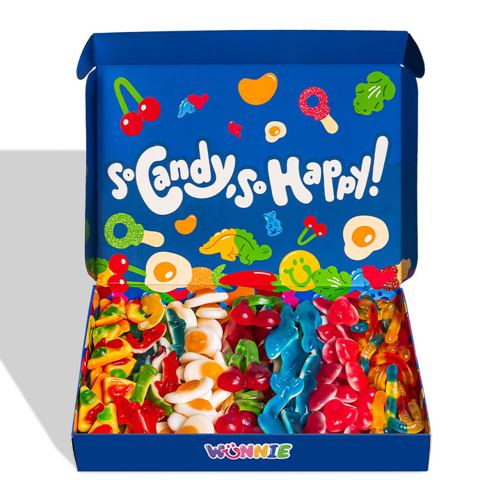 Wunnie box jelly mix, scatola di caramelle gommose lisce 