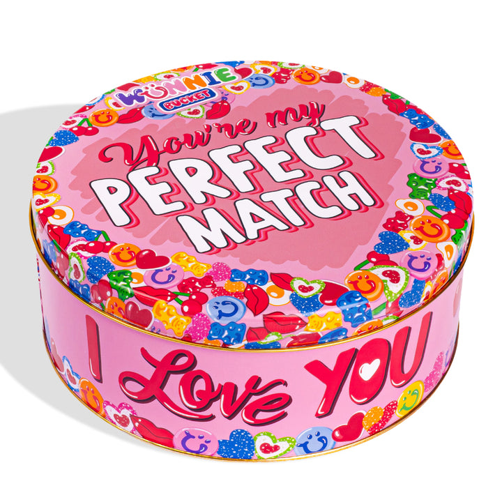 Confezione da 3kg di latta di caramelle chiusa you're my perfect match