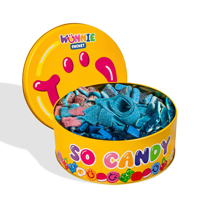 Wunnie bucket blue mix: latta piena di caramelle gommose blue