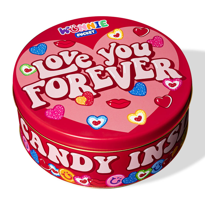 Wunnie Bucket “Love You Forever”, latta di caramelle gommose da 3kg da comporre con i gusti preferiti della tua metà