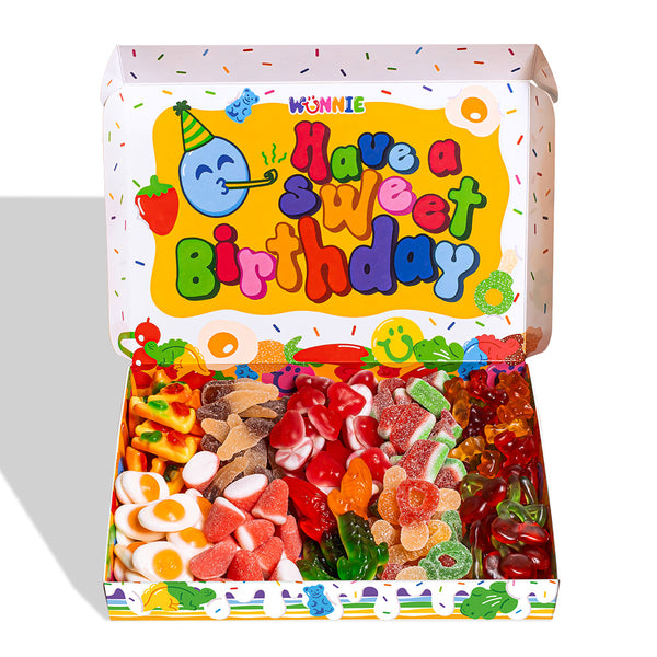 Wunnie box “Happy Birthday”, la Candy box da comporre con le caramelle gommose preferite del festeggiato