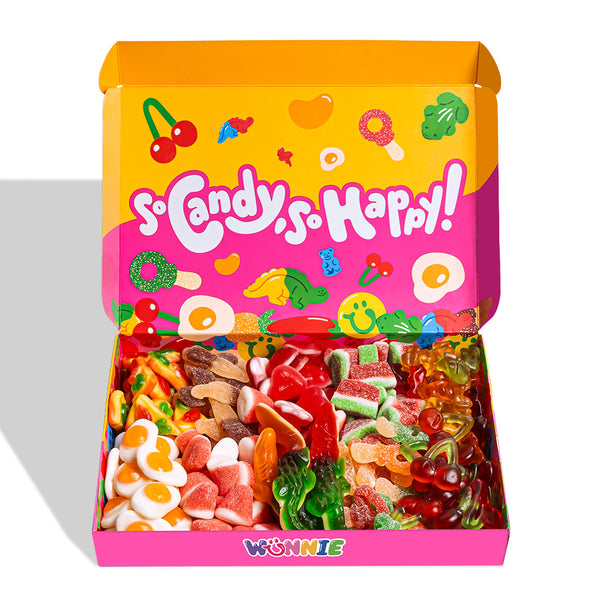Wunnie box Pink "So Candy, So Happy", scatola di caramelle gommose da comporre con i tuoi gusti preferiti