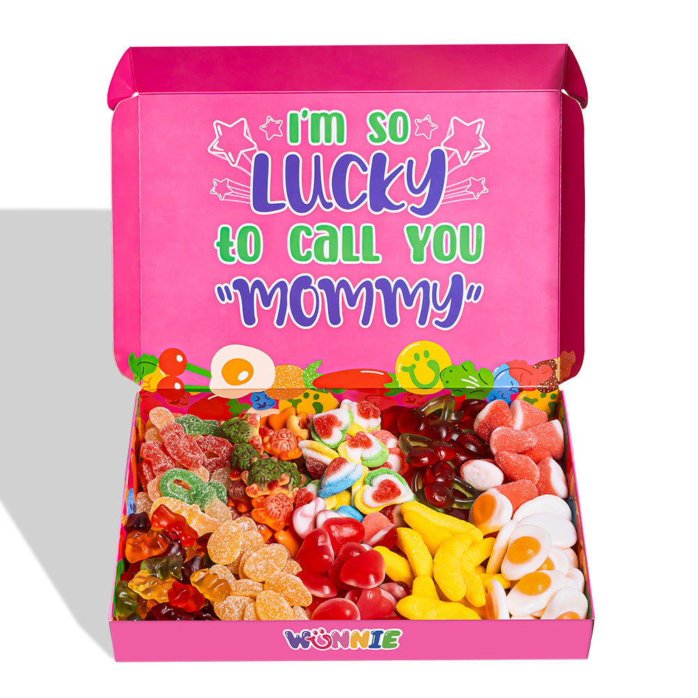 Wunnie box mamma rosa con scritta I'm so lucky to call you mommy