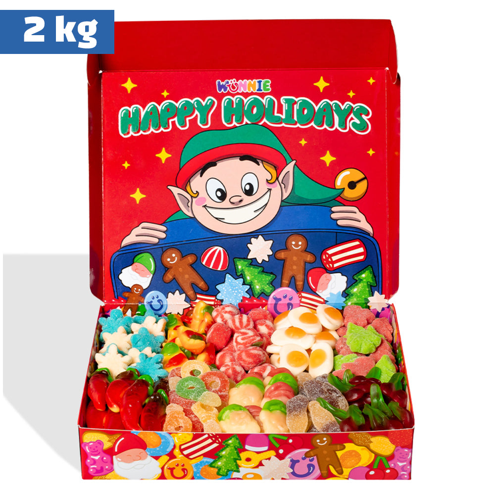 Wunnie box “Happy Holidays”, la Candy box da comporre con le tue caramelle gommose preferite da 2 kg