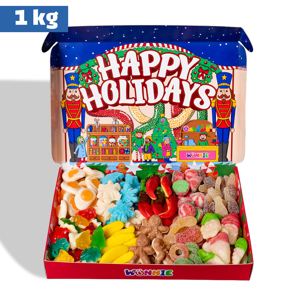 Wunnie box “Happy Holidays”, la Candy box da comporre con le tue caramelle gommose preferite a partire da 1 kg