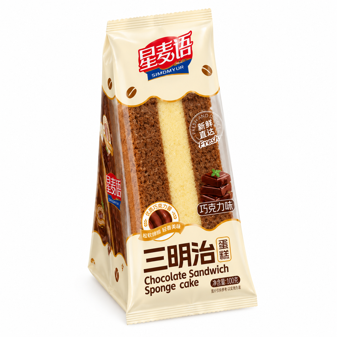 Xingmaiyu Chocolate Sandwich Cake, torta sandwich al cioccolato da 100g