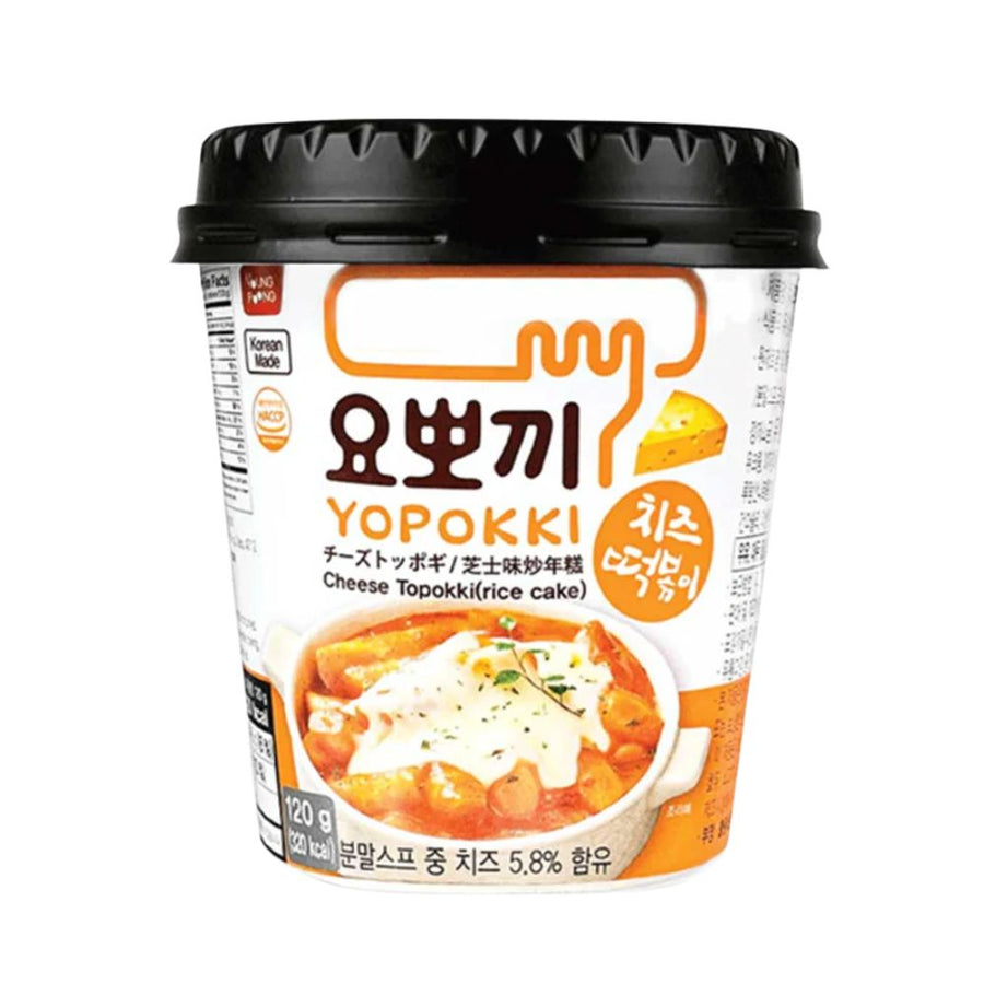 Yopokki Cheese Topokki, topokki in tazza al gusto di formaggio da 120g.