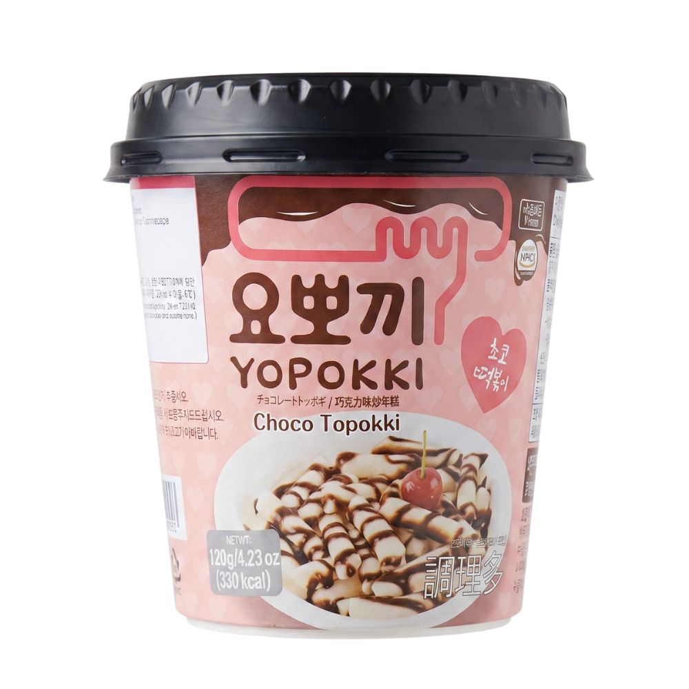 Yopokki Choco Topokki Cup, yopokki tteokbokki con salsa al cioccolato da 120g