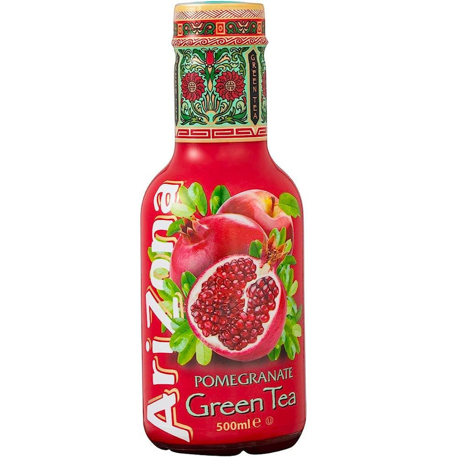 Confezione da 500ml di tè verde al melograno Arizona Green Tea Pomegranate