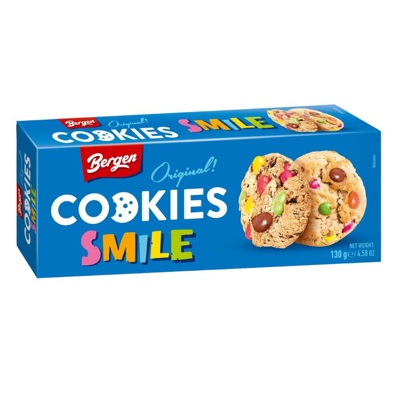 Confezione da 130g di biscotti con confetti colorati Bergen Smile