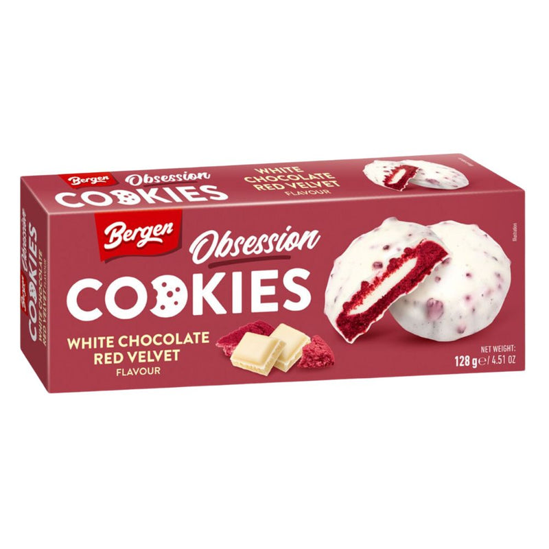 Confezione da 128g di biscotti red Velvet Bergen Obsession cookies