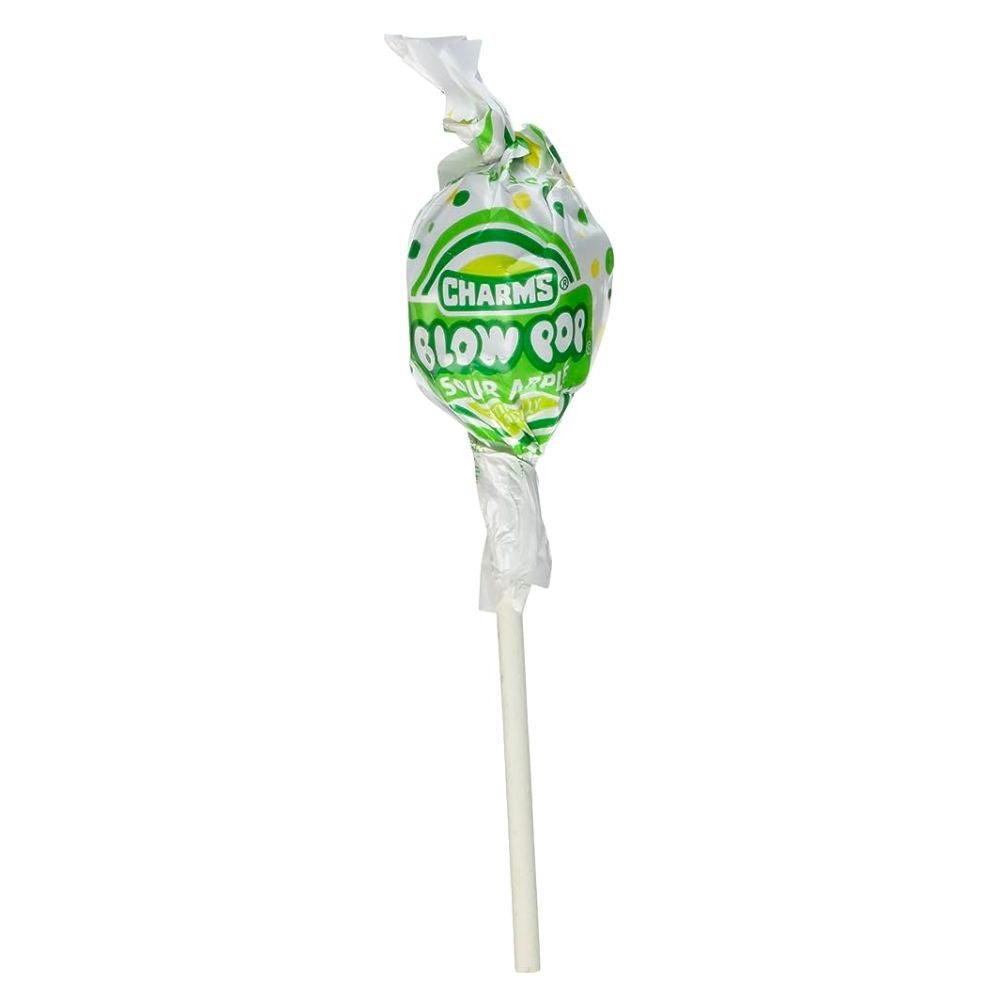 Confezione da 18g di lecca lecca aspro alla mela Sour Apple Blow Pop