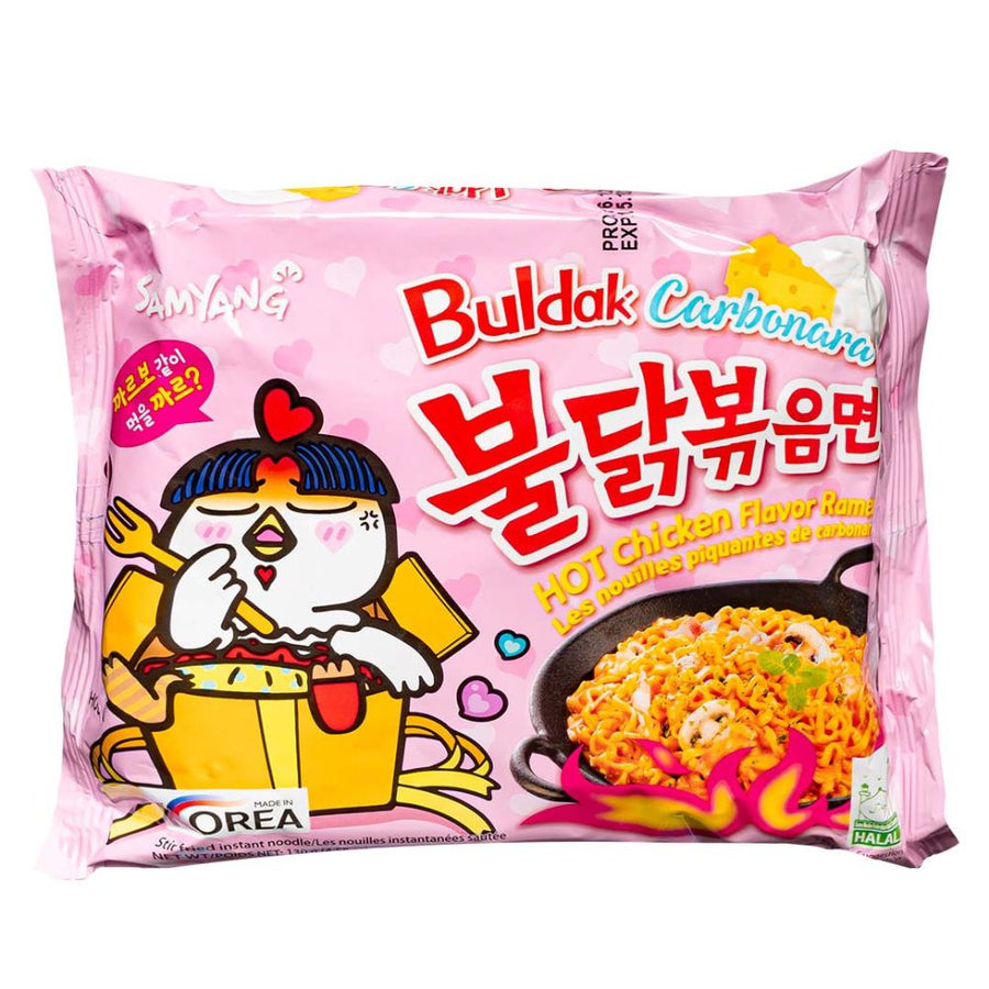Confezione da 130g di noodles alla carbonara Buldak