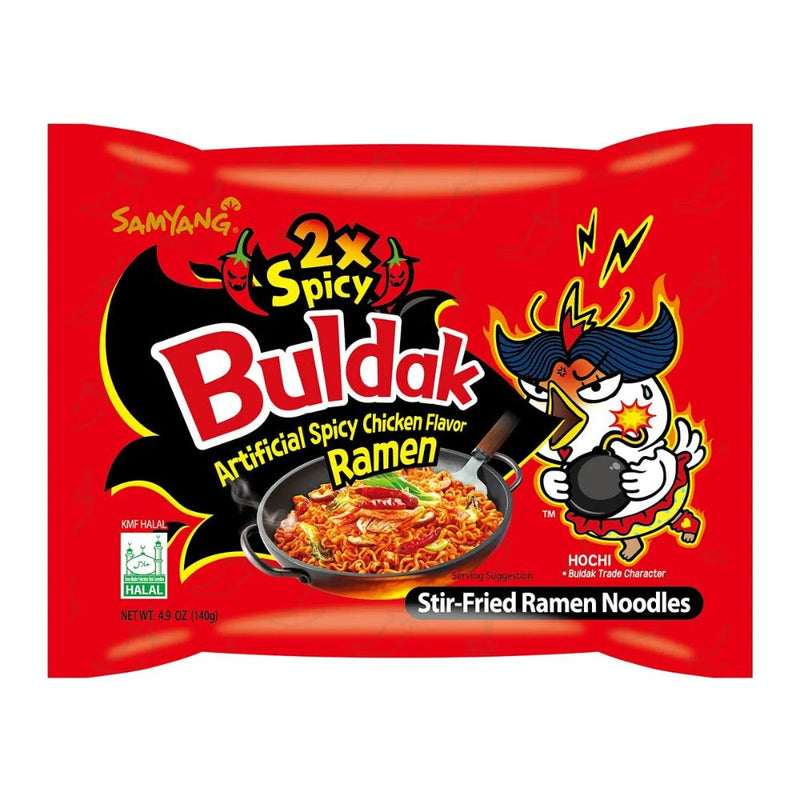 Confezione da 140g di ramen piccanti Buldak Hot chicken 2x Flavor