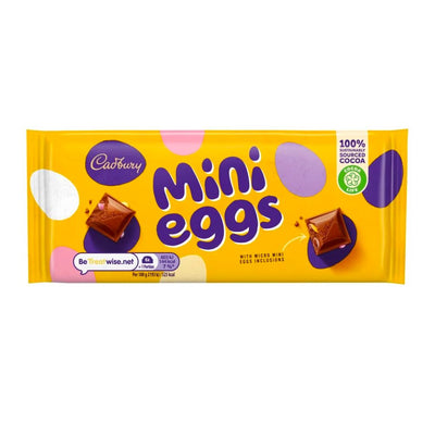 Confezione da 100g di barretta al cioccolato con confetti Cadbury Mini Eggs