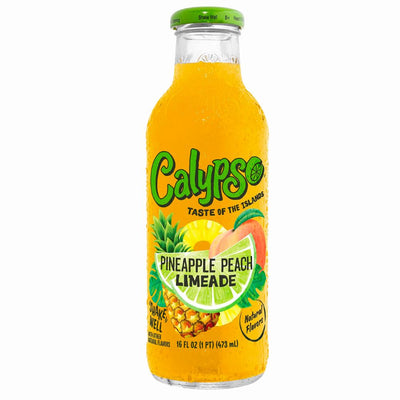 Confezione da 473ml di limonata all'ananas e alla pesca Calypso Pineapple Peach Limead