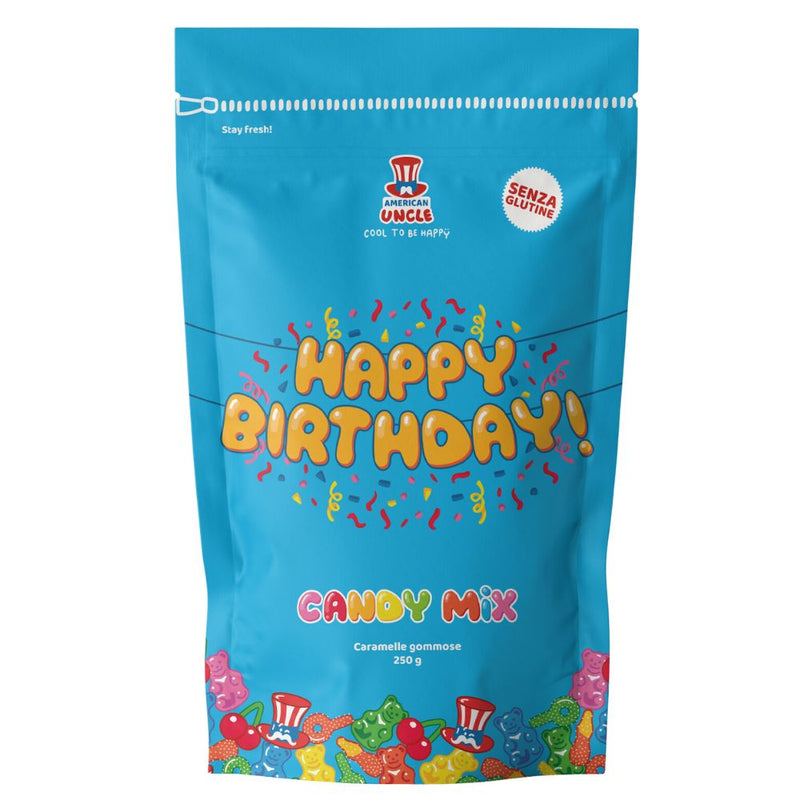 Confezione da 250g di caramelle gommose Happy Birthday