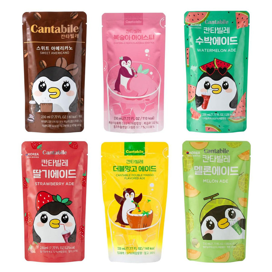 Cantabile Kit, 6 bevande al gusto caffè, pesca, anguria, fragola, mango e melone