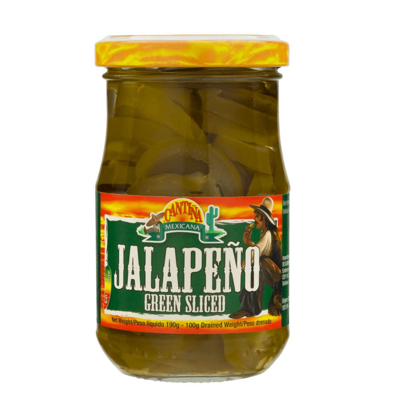 Confezione da 190g di peperoncini jalapeno Cantina Mexicana Jalapeno Green Sliced