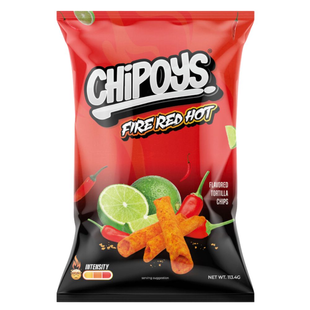 CHIPOYS FIRE RED HOT Patatine piccanti con lime (113 g) – LeonettiFood