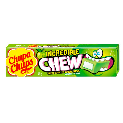Confezione da 45g di gomma da masticare alla mela verde Chupa Chups Incredible Chews