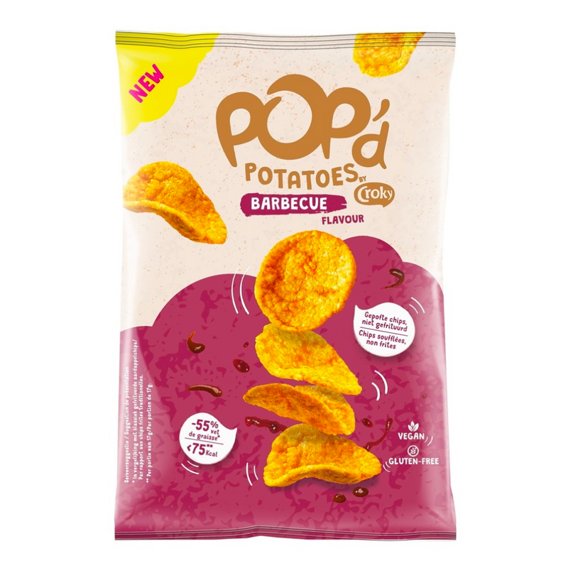 Confezione da 17g di patatine al barbecue Croky popd potatoes