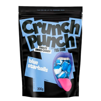 Confezione da 200g di caramelle liofilizzate blu Crunch Punch