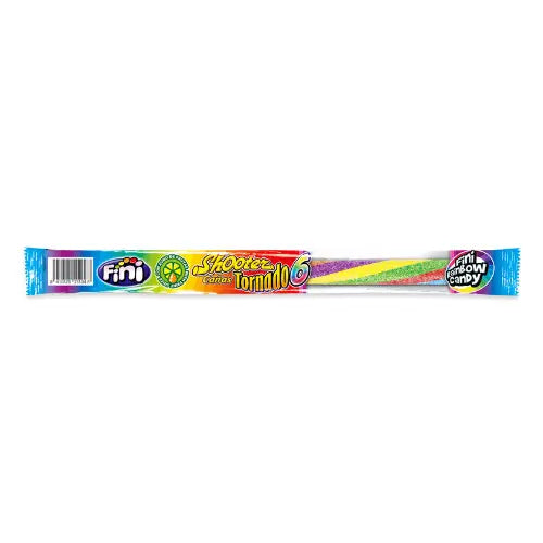 Fini Straws Sour Tornado, caramella a forma di cannuccia al gusto di frutta frizzante da 25g