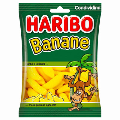Confezione da 100g di caramelle gommose alla banana Haribo Banane