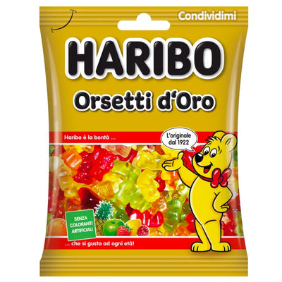 Confezione da 100g di caramelle gommose a forma di orsetto Haribo Orsetti D'Oro