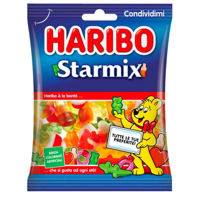 Confezione da 100g di mix di caramelle gommose Haribo Starmix