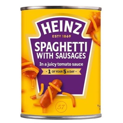Confezione da 400g di spaghetti con pomodoro e salsiccia Heinz Spaghetti with Sausage