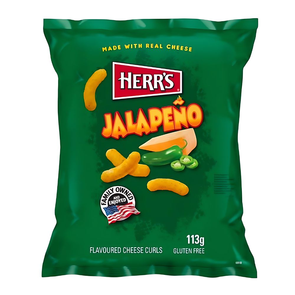 Confezione di patatine Herrs Jalapeno da 113g