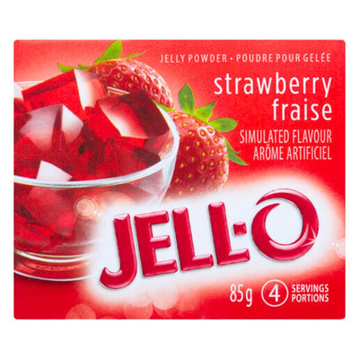Confezione da 85g di preparato per gelatina Jell-O Strawberry