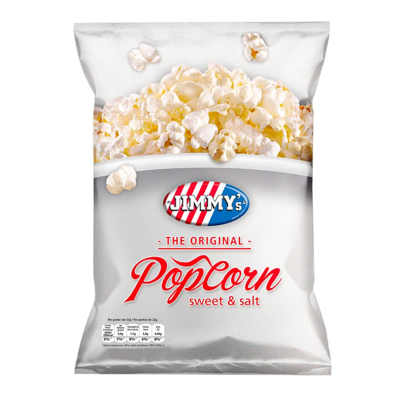 Confezione da 100g di popcorn dolci e salati Jimmy&