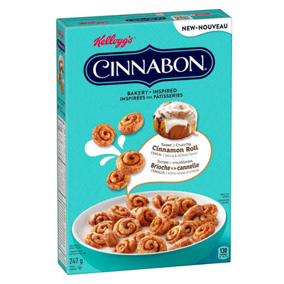 Confezione da 247g di cereali Kellogg's Cinnabon Cinnamon Roll Cereal