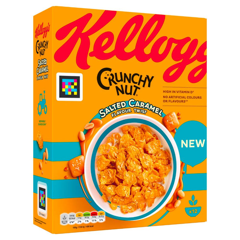 Kellogg's Crunchy Nut Salted Caramel - cereali con arachidi e caramello  salato da 375g – American Uncle
